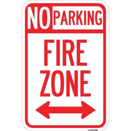 AMISTAD 12 x 18 in. Aluminum Sign - Fire Lane with Bidirectional Arrow AM2028853